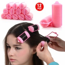 12PCS Hair Styling Roller Curler Twist No heat Sponge Foam Cushion Heatless 70mm