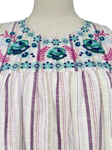 NWT August Sky For Anthropologie L Embroidered Ruffle Dress Flower - Picture 6 of 10