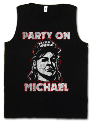 PARTY ON MICHAEL HERREN TANK TOP Halloween Myers Waynes H20 Wayne's Fun World