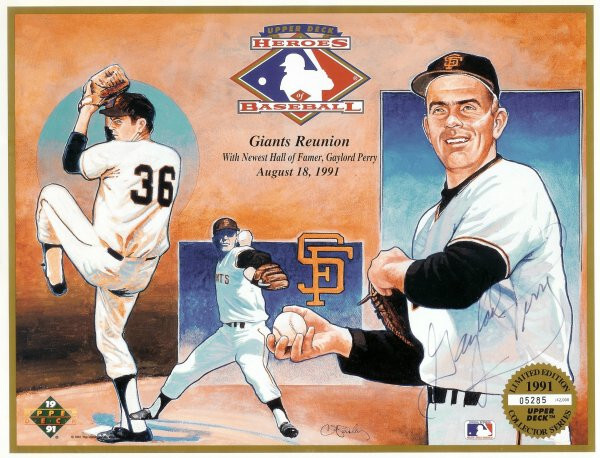 Gaylord Perry Upper Deck Stadium Giveaway Light Signed Auto Autographed Print