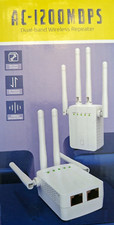 AC 1200 Mbps dual band wi-fi wireless repeater, extender, white, open box