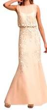 BHLDN Wedding Dress Devon Oyster Cream Beaded 10 Flowers Formal Gown Long Maxi