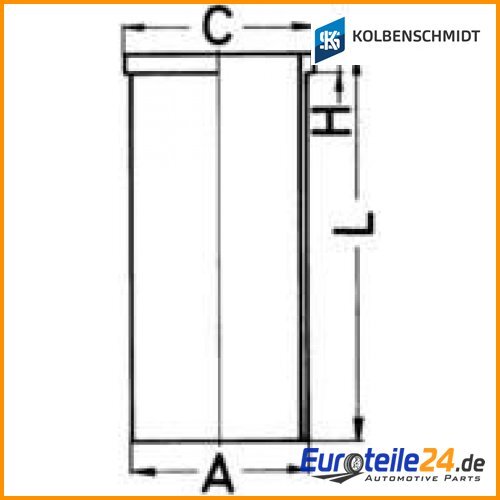 Zylinderlaufbuchse Kolbenschmidt 89161190 FüR Opel Kadett D-image