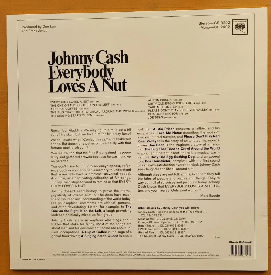 JOHNNY CASH – Everybody Loves A Nut - Image 2 of 4