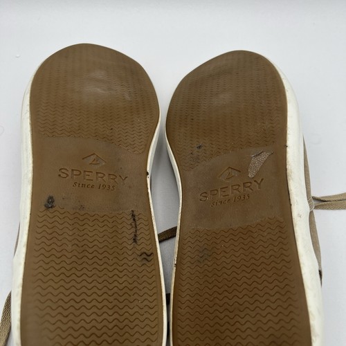 Sperry Top Sider Mens Wahoo Lace Up Sneaker Shoes Beige STS14358 Size 12W Used - Picture 17 of 22
