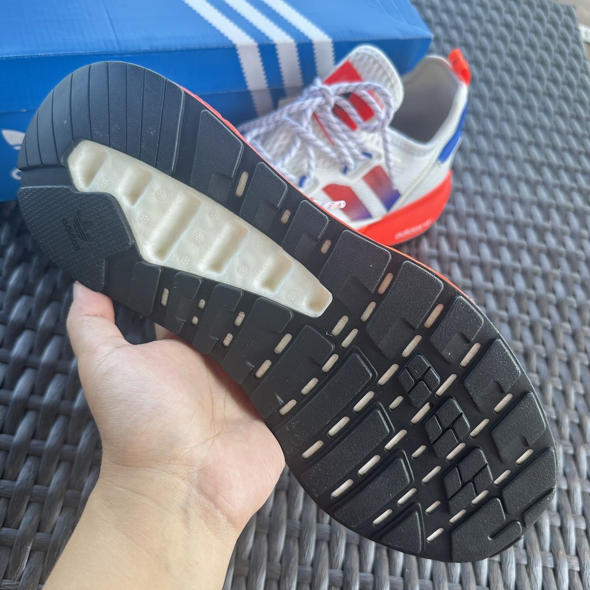 Adidas ZX 2K Boost J White Solar Red Kid's Athletic Shoes Adidas ZX 2K Boost J White Solar Red Kid's Athletic Shoes
