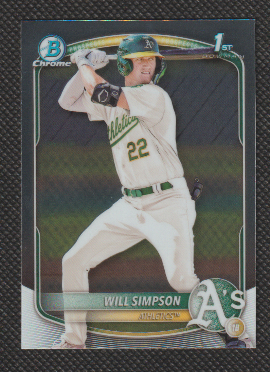 2025 Bowman Prospects Chrome Will Simpson 1st Bowman #BCP-35 Oakland A's