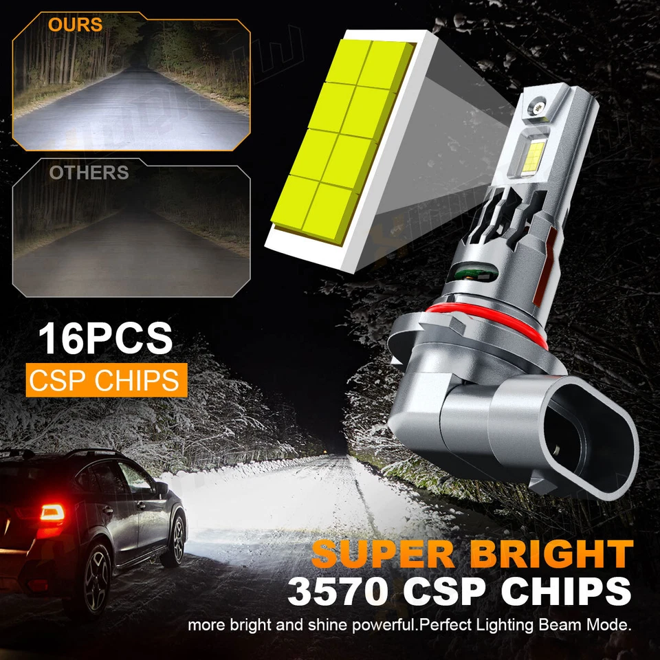 For Tesla Roadster 2008-2011 - 2PCS 6000K LED Headlight High / Low Beam Bulbs - Image 2 of 4