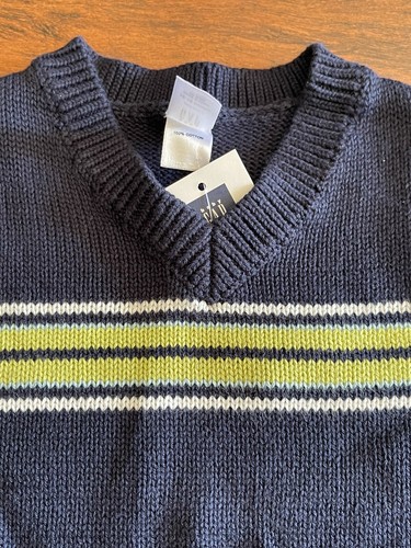 Baby GAP Infant 12-18 Month NAVY BLUE V-NECK SWEATER VEST Knit Sleeveless NWT - Picture 2 of 4