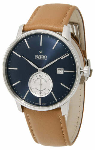 Rado Coupole Classic Automatic COSC Blue Dial Tan Leather Mens Watch R22880205 - Picture 1 of 3