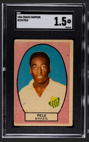 1966 Crack Campeon Soccer #124 Pele Brazil SGC 1.5 FAIR