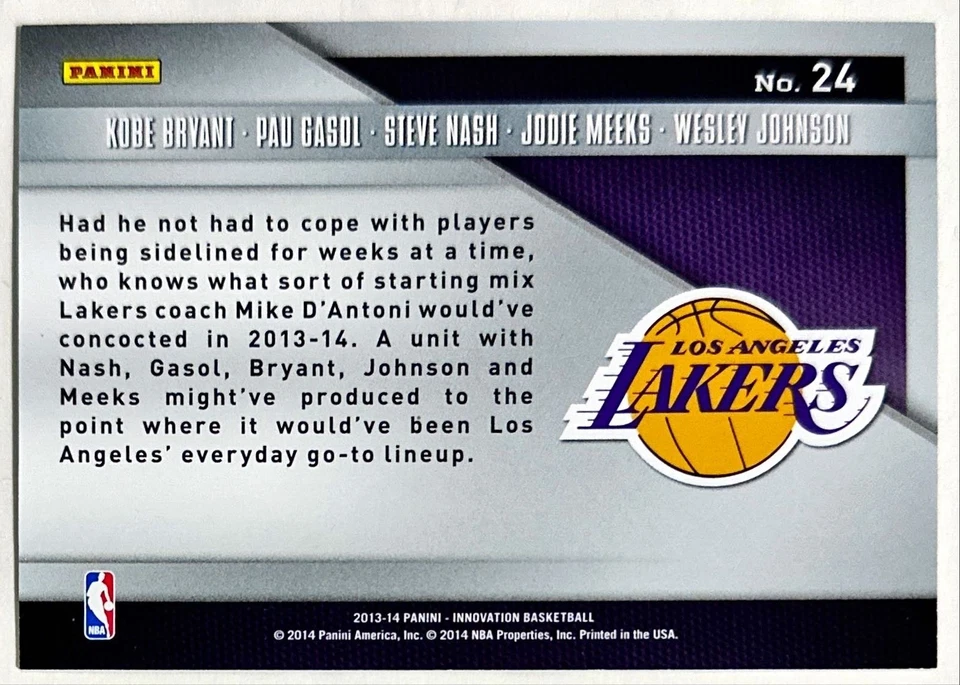 2013-14 Panini Innovation Lakers стартеры /? Kobe Bryant Pau Gasol Steve Nash 24 - Изображение 3 из 4