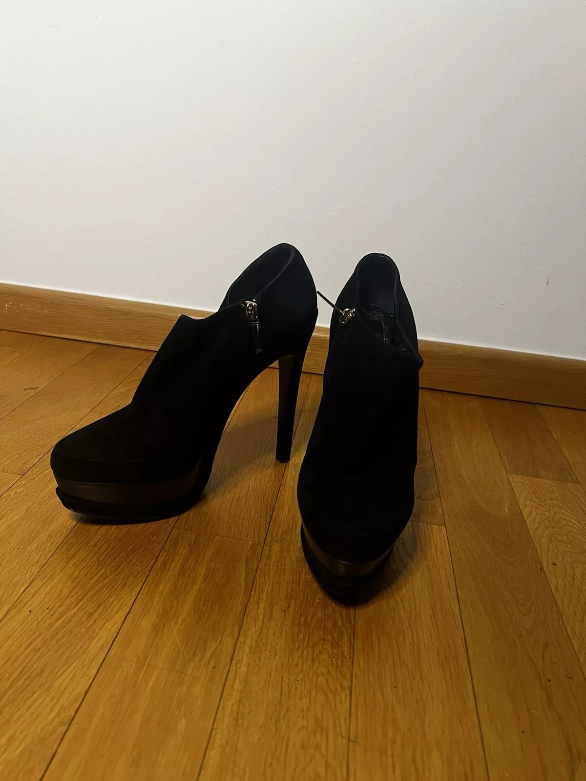 Escarpins à talons Christian Dior bottines 39 noir cuir daim créateur 