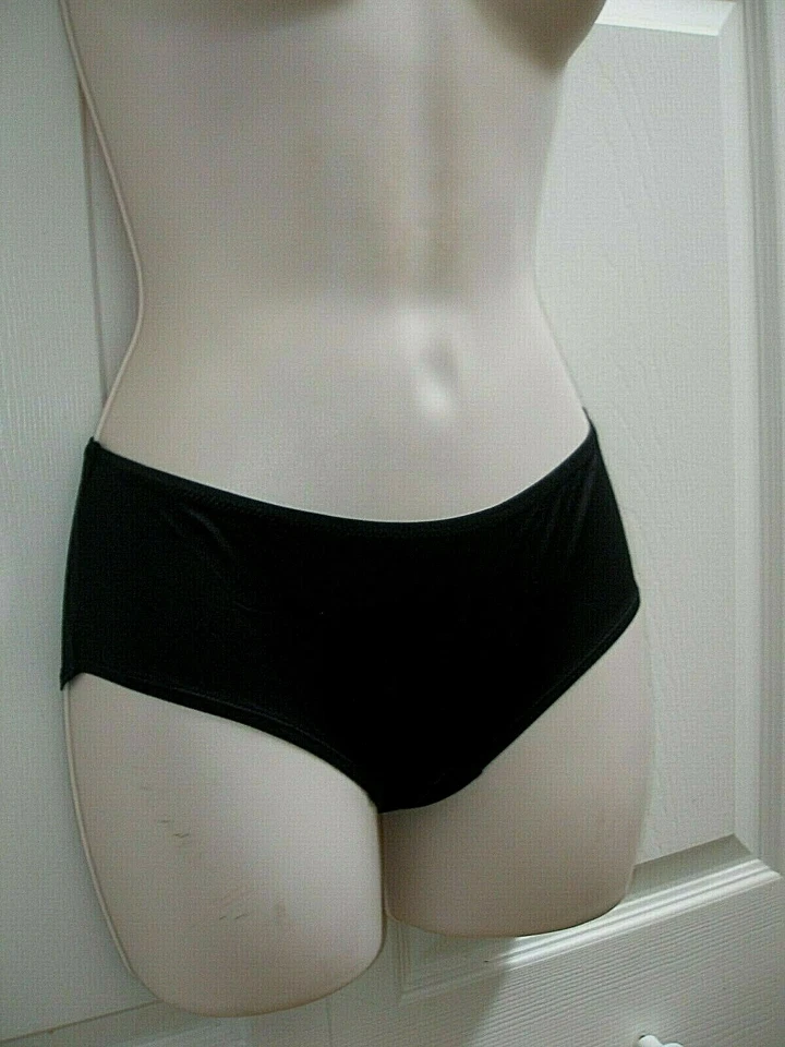 Bragas negras medianas estilo bikini tela texturizada elástica Marie Meili para mujer Foto 2 de 4