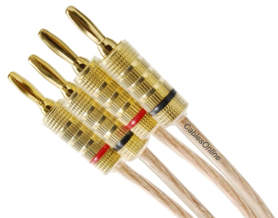 12ft Cablesonline 12AWG SPEAKER WIRE 4-Banana Plug A 2-Cavo Audio Jack XLR - Foto 6