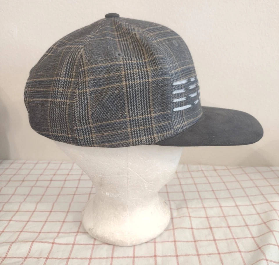 Gorra Hawaiana a Cuadros Sombrero Negro Marrón Billete Plano Correa Guardia de Ataque Perro Original Foto 3 de 4