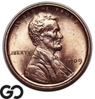 1909 Lincoln Cent Wheat Penny, RED, Gem BU++ RD