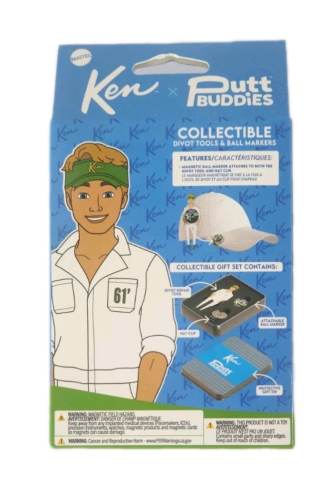 Putt Buddies Collectible Club Pro Barbie & Cad Ken Divot & Ball Marker Set 2