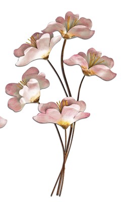Wanddeko Blume PEARL H. 60cm gold creme rosa perlmutt aus Metall Formano
