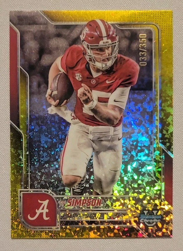 2025 Bowman U Chrome-Ty Simpson #151 Yellow Mini-Diamond Refractor /350 (RC)