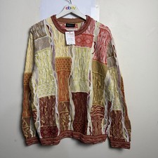 Geccu Australia Rose Bay 3D Knit Mercerised Cotton Sweater Multicolour Mens M