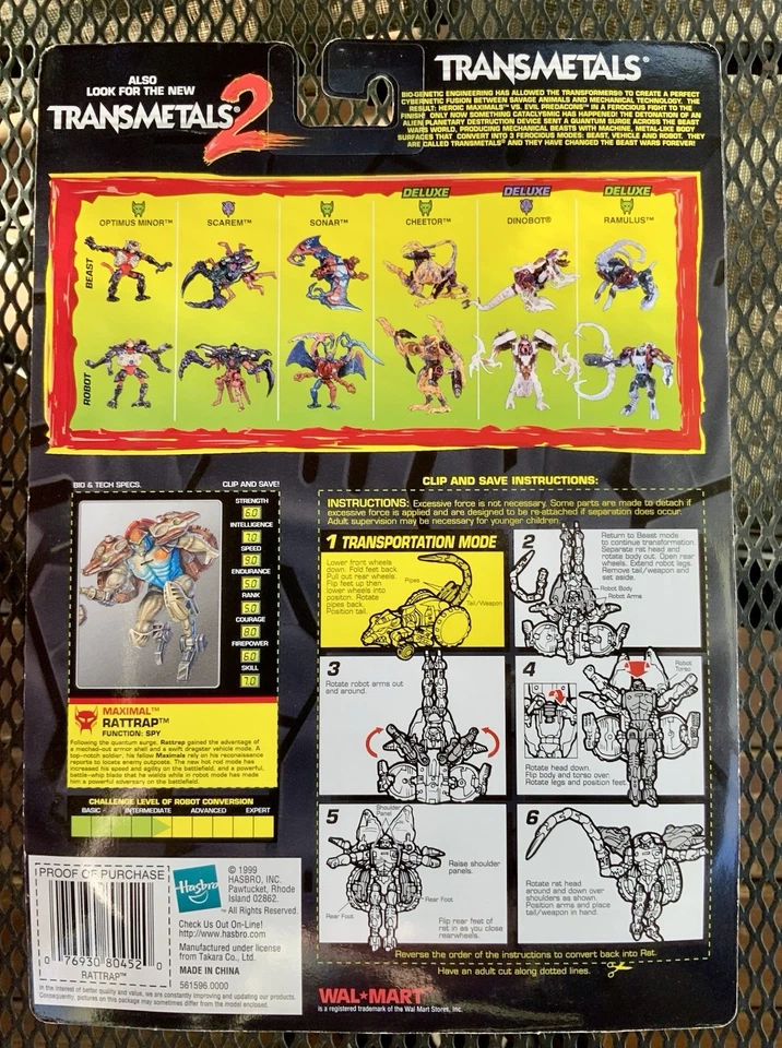 Transformers Beast Wars Transmetals Rattrap Walmart Exclusive Figure Hasbro 1999 - Image 2 of 2