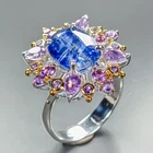 Vintage ring 6 ct  Kyanite Ring 925 Sterling Silver Size 9 /R468842