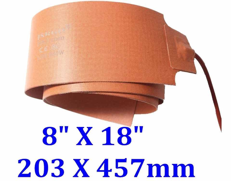 Silicone Heating Blanket 8" X 18" 203 X 457mm 200W Plug w/ Tab out JSRGO Custom