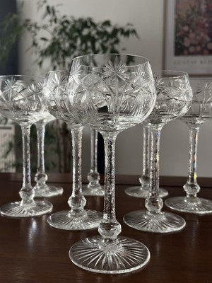 Set 8 Kristallgläser Weingläser Saint-Louis Cosmos Rarität Schliff Taille7113
