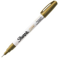Sharpie Oil-Based Paint Marker, Extra Fine Point, Gold, 1 Count - Great for Rock