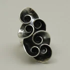 Genuine Stylish Long Sterling Silver Ring Solid 925 New Spirals Handmade Empress