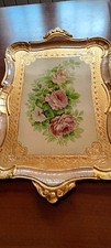 vassoio antico con rose🌹 e oro