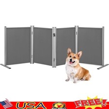 Foldable Pet Gate Free Standing Anti Scratch Dog Barrier Easy Storage Indoor Use