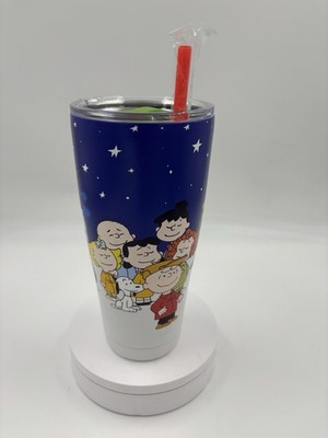 Peanuts Snoopy & Charlie Brown Squad Blue Tumbler With Lid And Straw 2025  