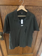 Banana Republic Men's Luxe Touch Performance Polo Shirts 100 Cotton Green Sz L