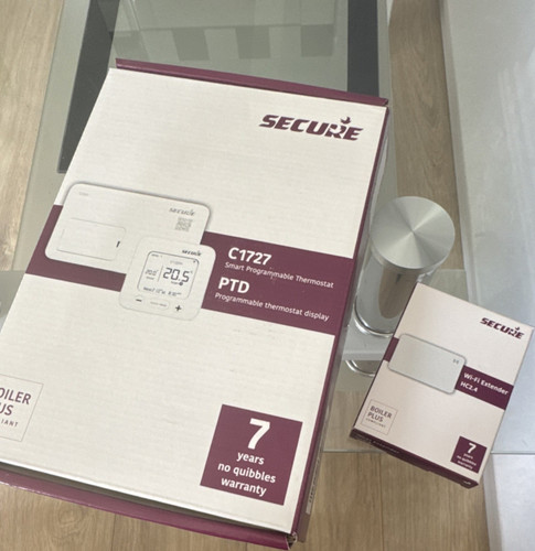Secure C1727 Smart Programmable Thermostat Bluetooth Digital Display, White