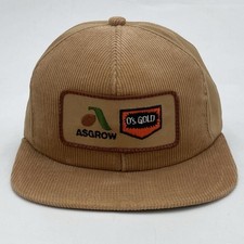Vintage K-Products Asgrow O's Gold Snapback Corduroy Hat USA Made