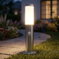 Stehlampe Gartenleuchte AußEnlampe Bewegungsmelder Led Wegeleuchte Silber H 45Cm