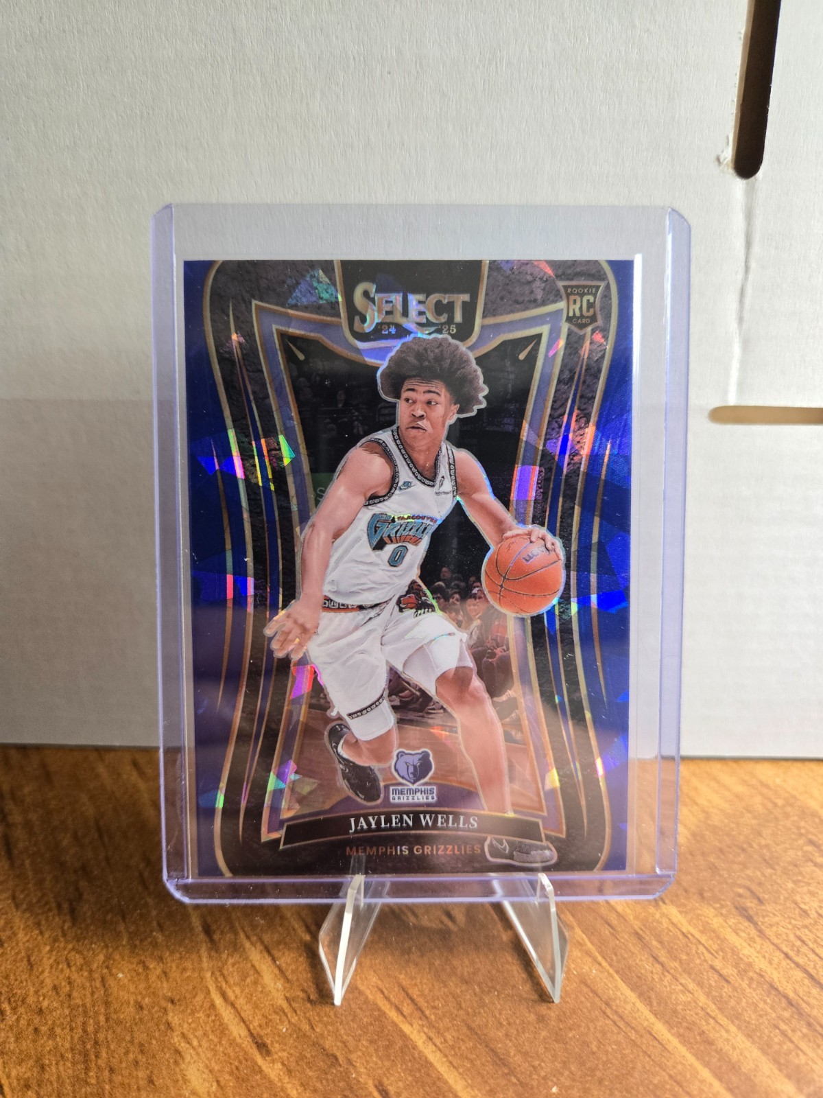 2024-25 Panini Select Jaylen Wells RC (#371) - Mezzanine - Blue Cracked Ice