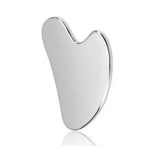 Stainless Steel Gua Sha Board Silver Metal Facial Massage Tool Beauty Skin Care