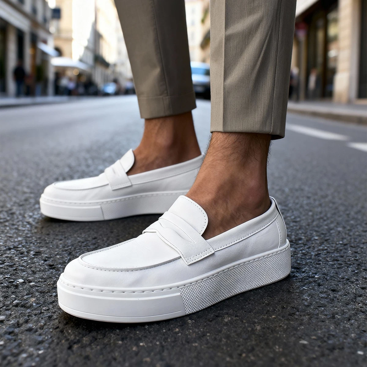 Loafer Suede White Casual Shoes for Men for sale | eBay