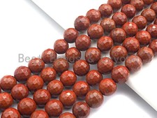 Quality Natural Red Jasper, 6mm/8mm/10mm/12mm Round Faceted Jasper beads, 15.5"