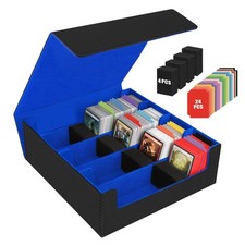 3200 Trading Card Storage Box with Magnetic Closure, PU Leather
