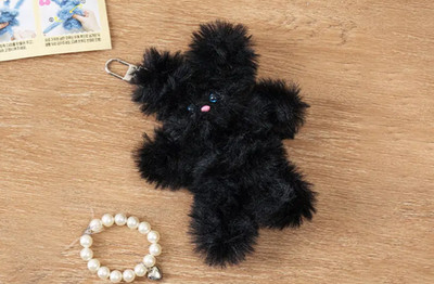 Daiso Korea DIY Mink Fur Plush Doll Keyring Kit Full Set 4 Colors K-Craft Kawaii