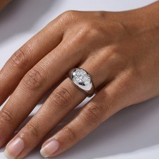 Solitaire Mens Ring Classic Platinum 1.87 Carat Round Lab-Grown Diamond D VS1