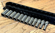  Snap On Tools Semi Deep Metric 8mm-19mm Socket Set 38 Drive Lot 6-pt Tray