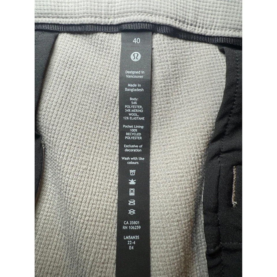 Lululemon Commission 高尔夫裤 40 码灰色纹理男式商务休闲 — 第 4/4 张图片