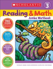 READING & MATH JUMBO WORKBOOK: GRADE 3 By Terry Cooper *Excellent Condition*