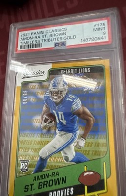 2021 Panini Classics - Rookies Amon-Ra St. Brown #178 Timeless Tributes Gold /99
