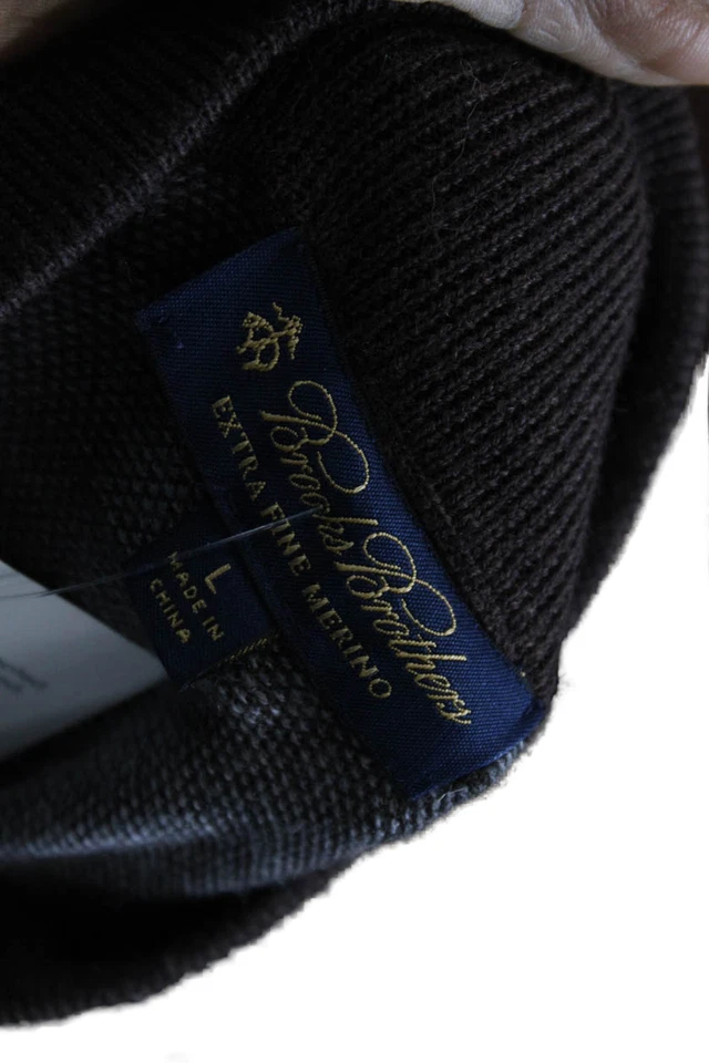 Suéter Brooks Brothers Mujer Lana Cuello Alto Cuarto Cremallera Marrón Talla L Foto 4 de 4